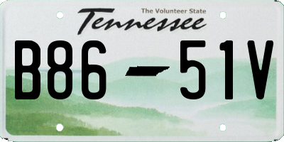 TN license plate B8651V