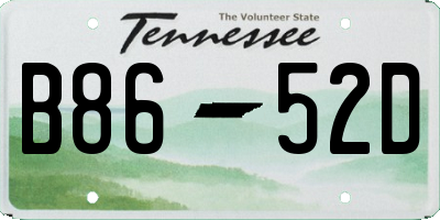 TN license plate B8652D