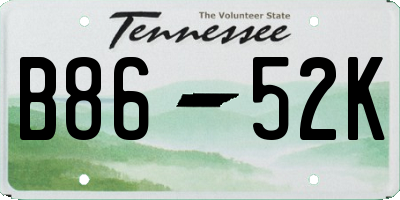 TN license plate B8652K
