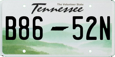 TN license plate B8652N