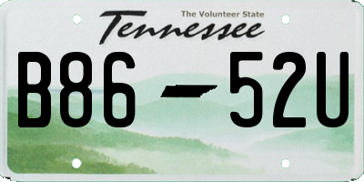 TN license plate B8652U