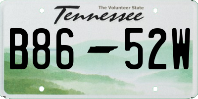 TN license plate B8652W