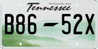 TN license plate B8652X