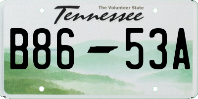 TN license plate B8653A