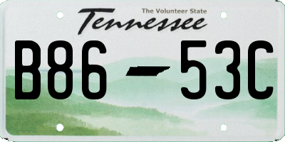TN license plate B8653C