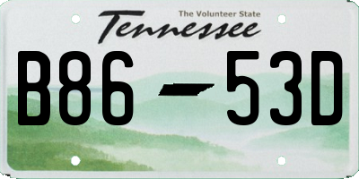 TN license plate B8653D