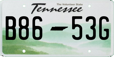 TN license plate B8653G