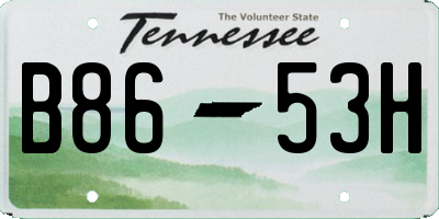 TN license plate B8653H