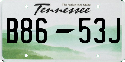 TN license plate B8653J