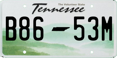 TN license plate B8653M