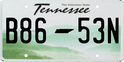 TN license plate B8653N