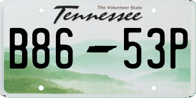 TN license plate B8653P