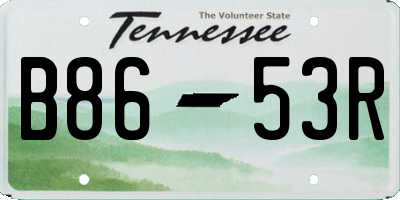 TN license plate B8653R