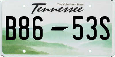TN license plate B8653S