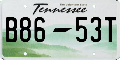 TN license plate B8653T