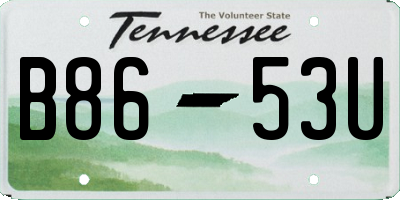 TN license plate B8653U