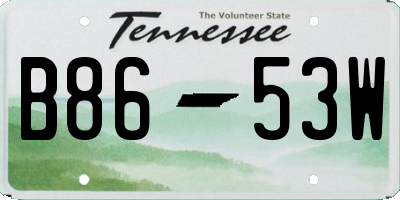 TN license plate B8653W
