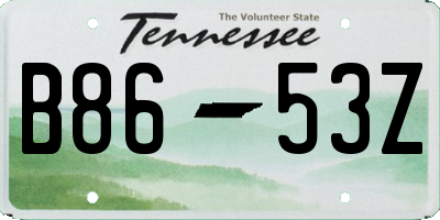 TN license plate B8653Z