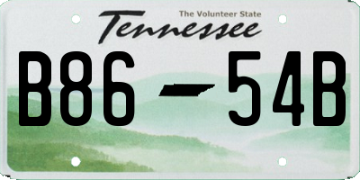 TN license plate B8654B