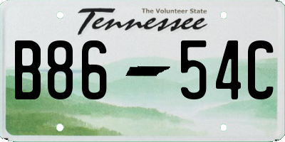 TN license plate B8654C