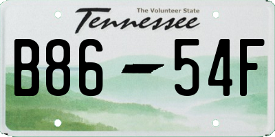 TN license plate B8654F