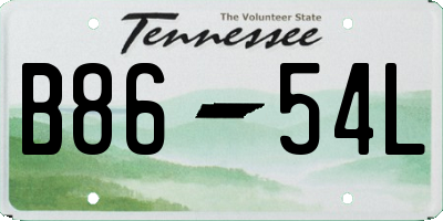 TN license plate B8654L