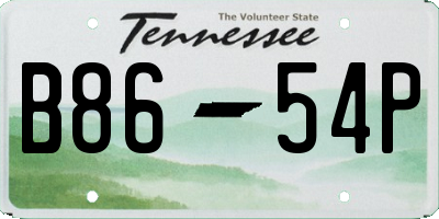 TN license plate B8654P