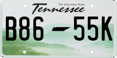 TN license plate B8655K