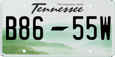 TN license plate B8655W
