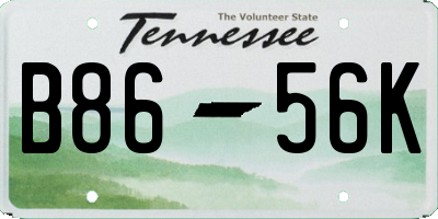 TN license plate B8656K