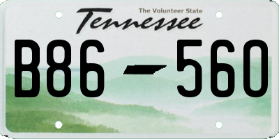 TN license plate B8656O