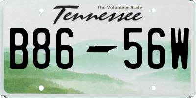 TN license plate B8656W
