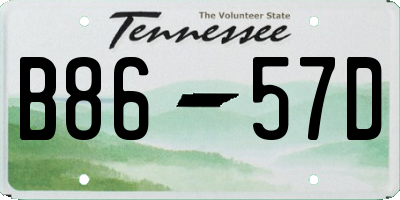 TN license plate B8657D