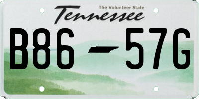 TN license plate B8657G