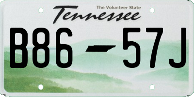 TN license plate B8657J