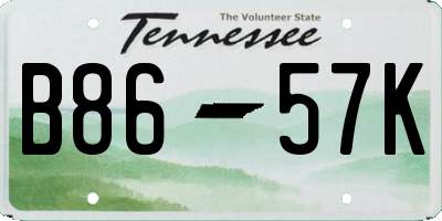 TN license plate B8657K