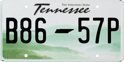 TN license plate B8657P