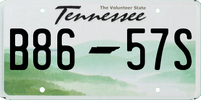 TN license plate B8657S