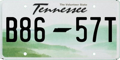 TN license plate B8657T