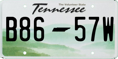 TN license plate B8657W