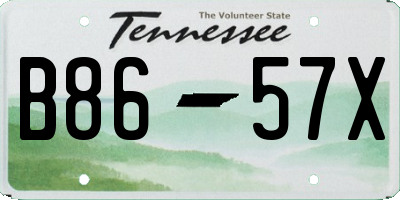 TN license plate B8657X