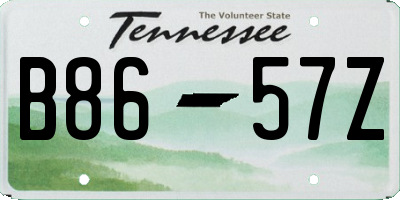 TN license plate B8657Z