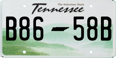 TN license plate B8658B