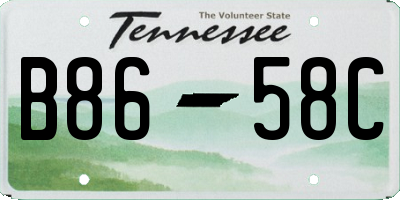 TN license plate B8658C
