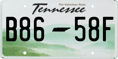 TN license plate B8658F