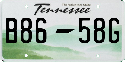 TN license plate B8658G