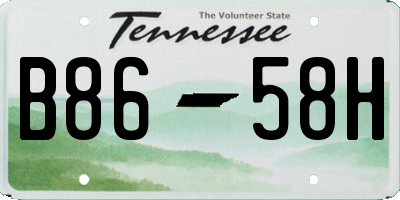 TN license plate B8658H