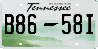 TN license plate B8658I