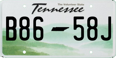 TN license plate B8658J