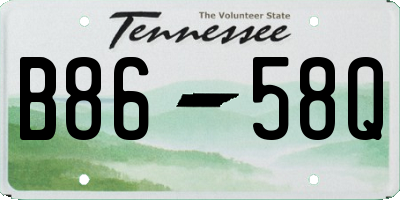 TN license plate B8658Q